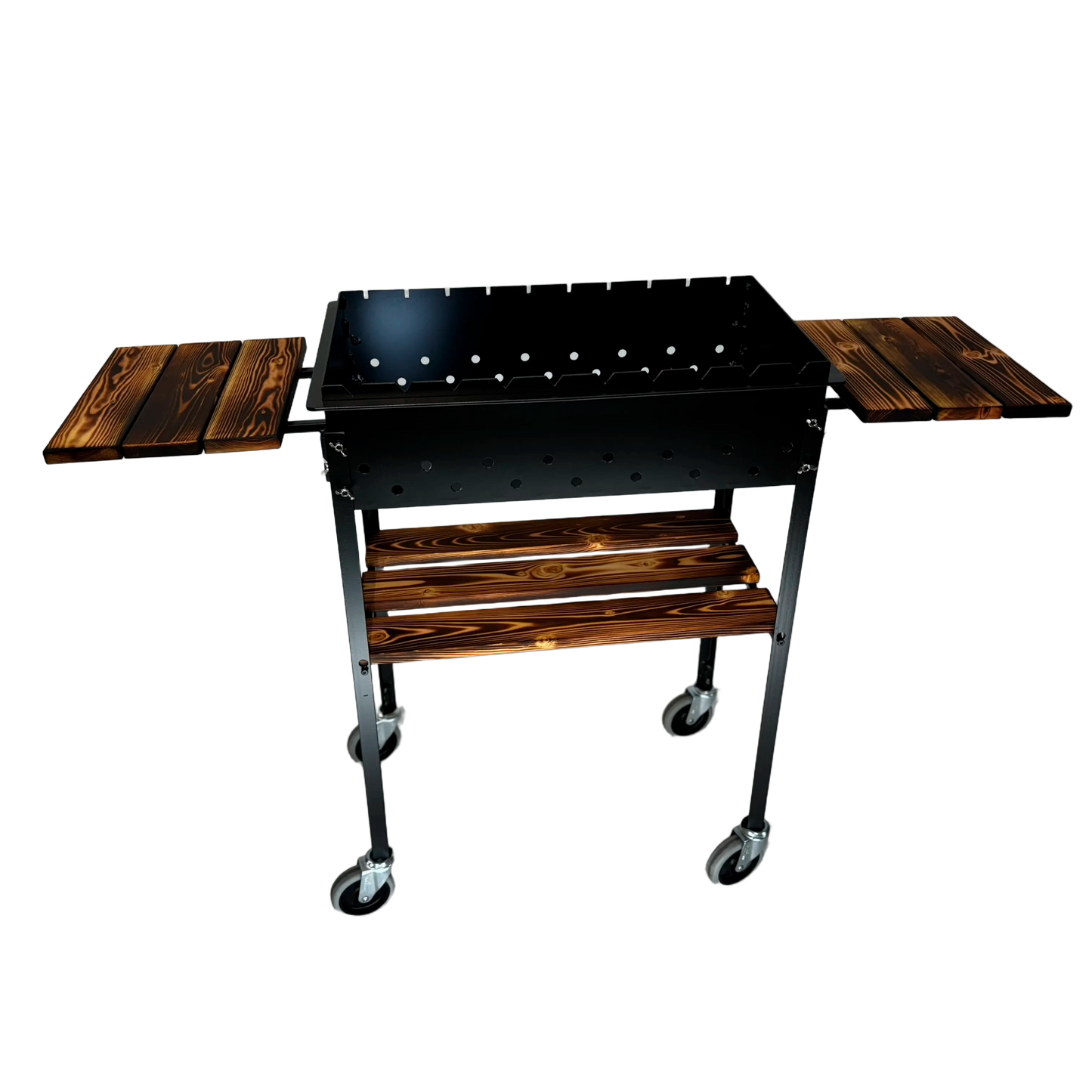 BBQ Grill Steel Mangal with detachable legs and wheels 14x34 inch  (11Ga/3mm)