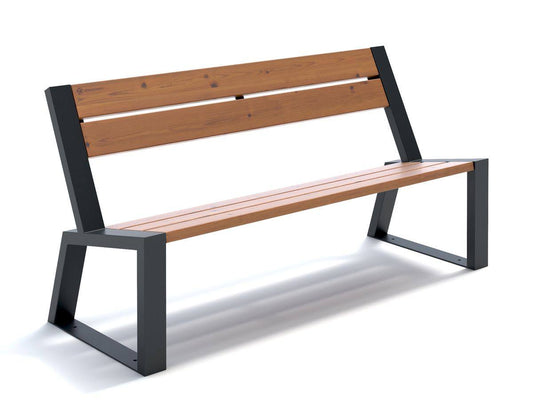 Modern Metal Park Bench 6’ With Waterproof Iron Seat And Back For Outdoor Use